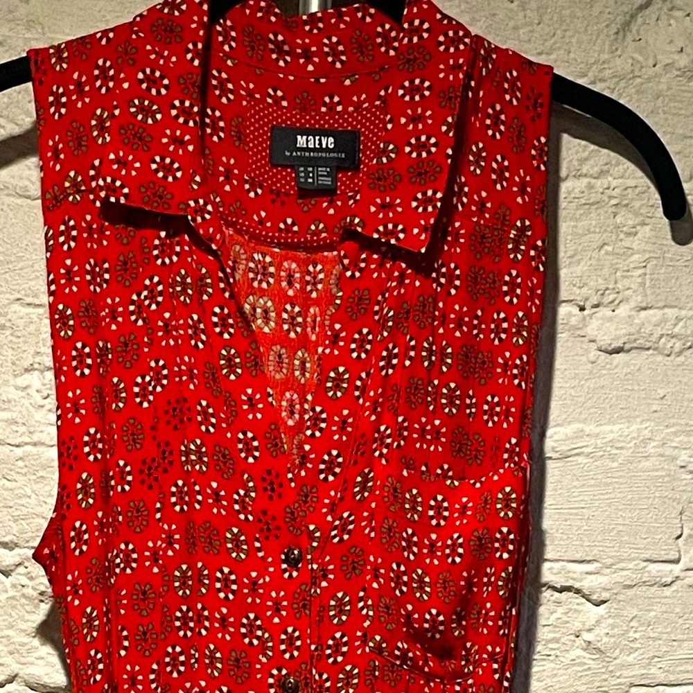 Maeve red midi dress size 8